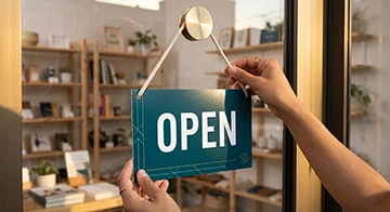 Storefront open for business